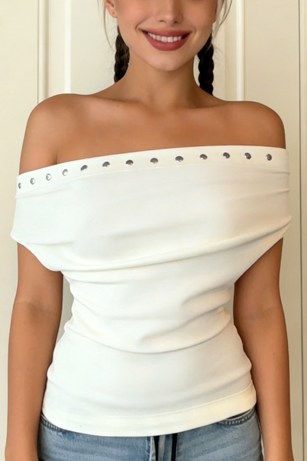 Lightweight Off Shoulder Crop Top