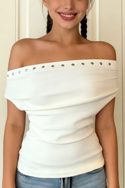 Lightweight Off Shoulder Crop Top