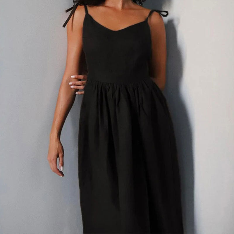 Lightweight Open Back White Midi Dress
