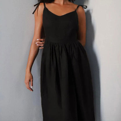 Lightweight Open Back White Midi Dress