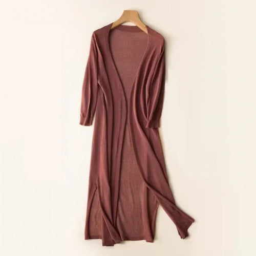 Lightweight Open Front Long Cardigan