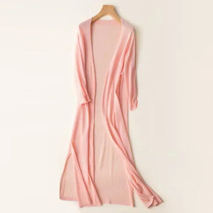 Lightweight Open Front Long Cardigan