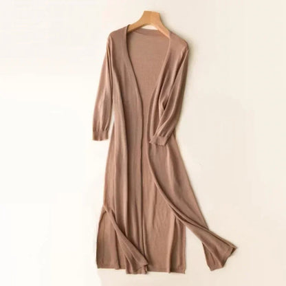 Lightweight Open Front Long Cardigan