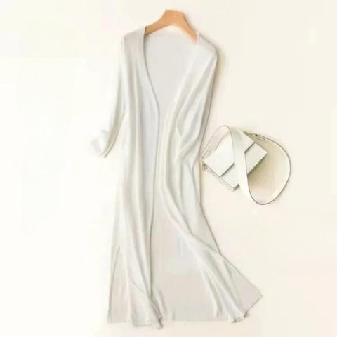 Lightweight Open Front Long Cardigan
