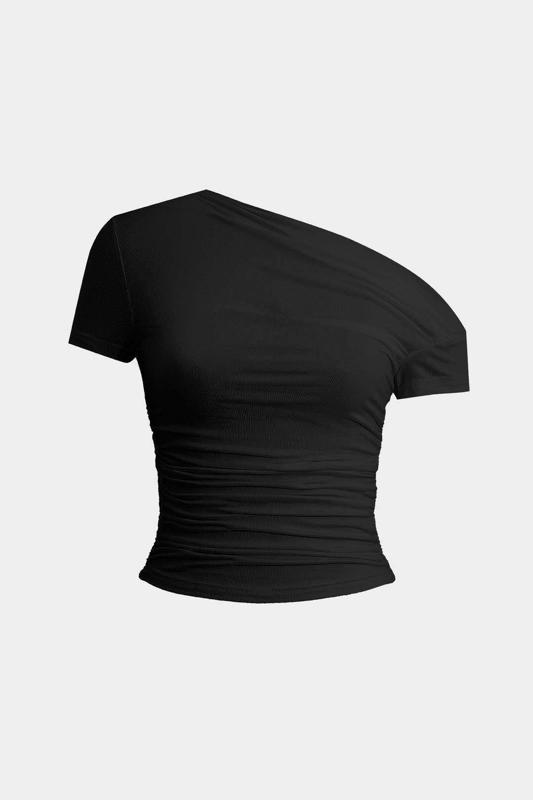 Lightweight Ruched Asymmetrical Women's T Shirt