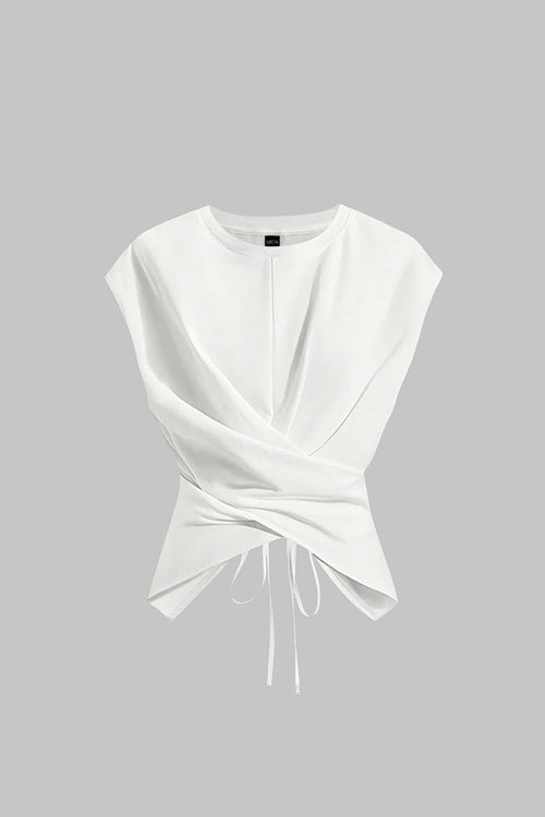 Lightweight Ruched Tie-Up Women's T Shirt