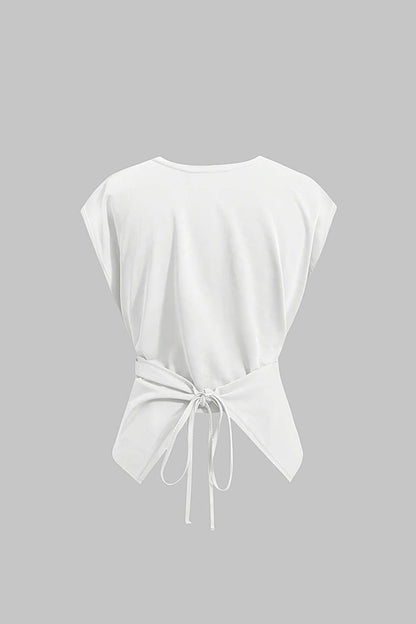 Lightweight Ruched Tie-Up Women's T Shirt