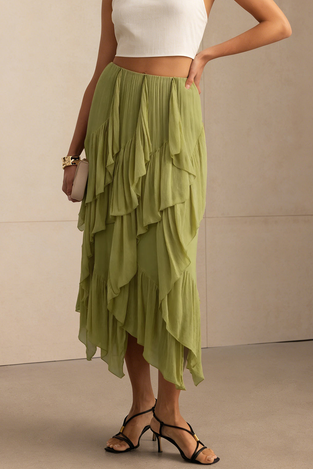 Lightweight Ruffle Layered Skirt
