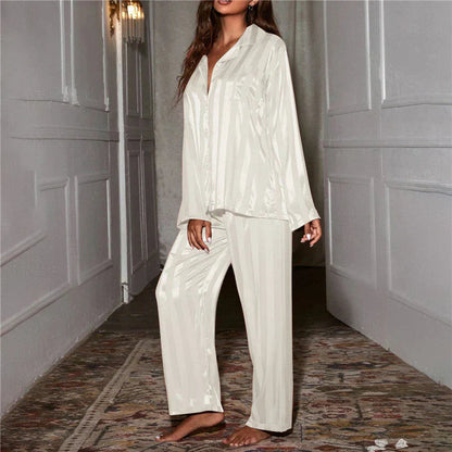 Lightweight Satin Button-Up Pajama Set