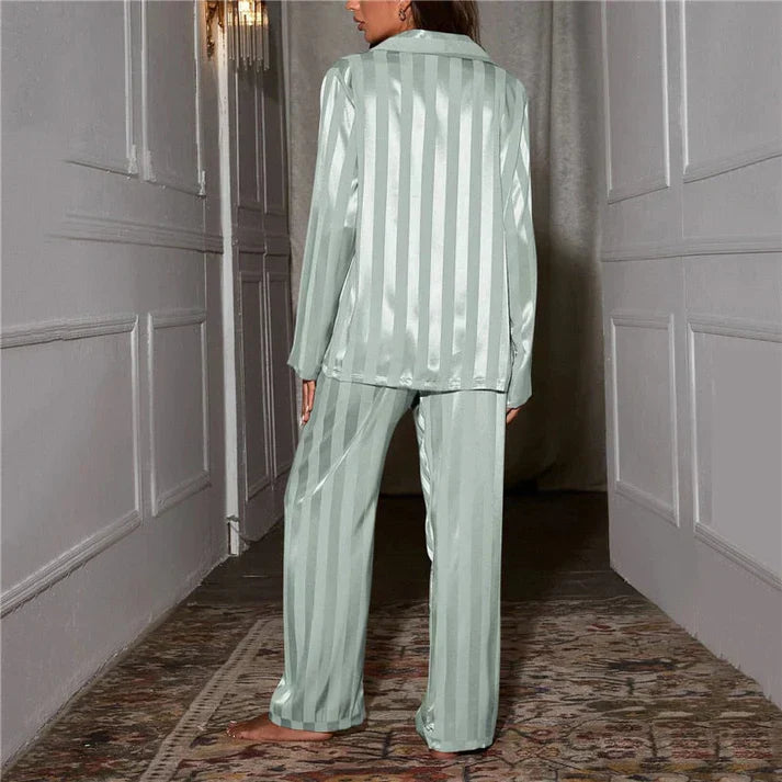 Lightweight Satin Button-Up Pajama Set