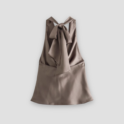 Lightweight Satin Cowl Neck Tank Top