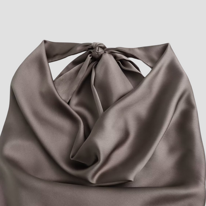Lightweight Satin Cowl Neck Tank Top