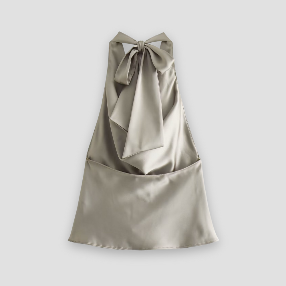 Lightweight Satin Cowl Neck Tank Top