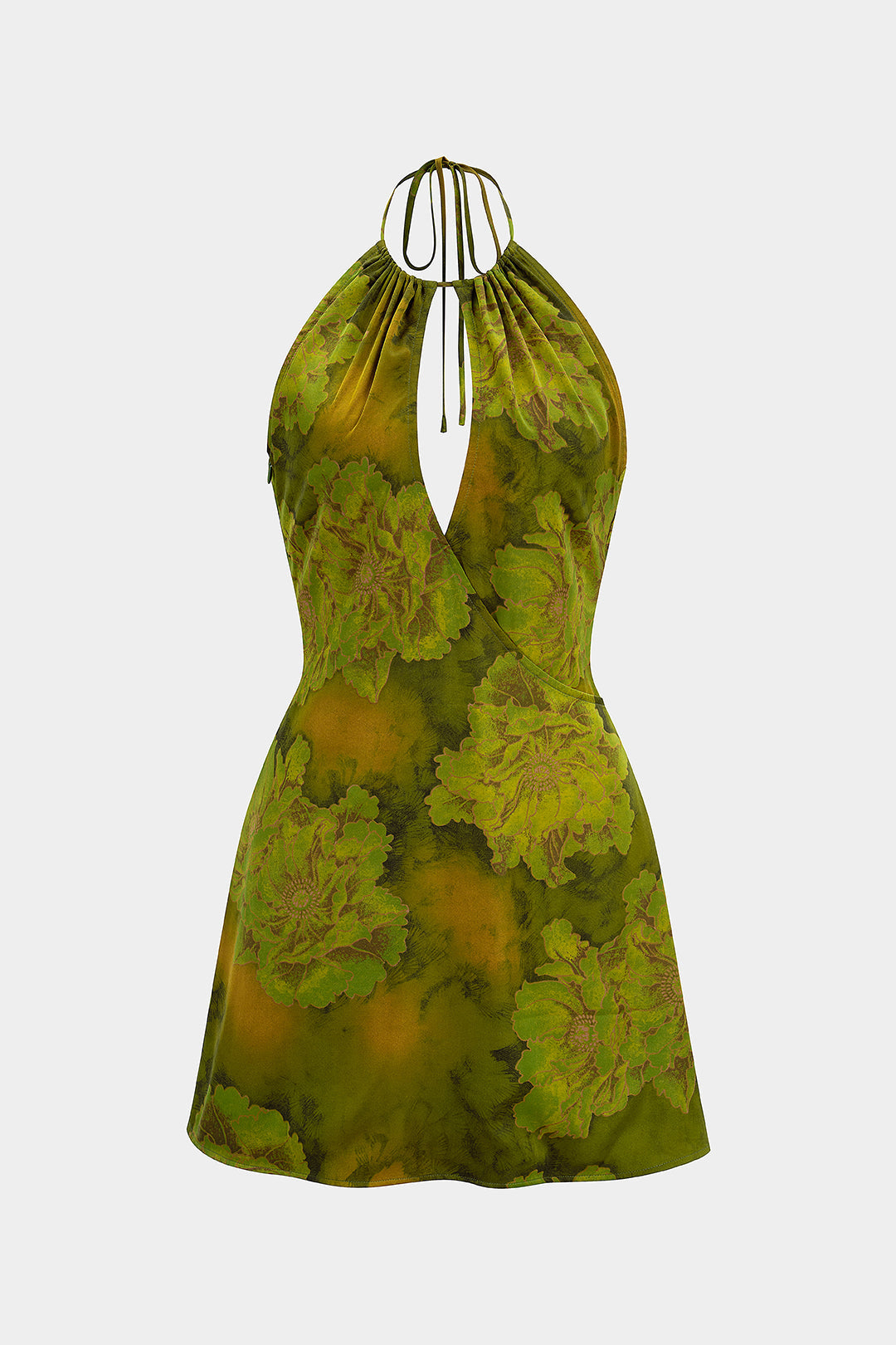 Lightweight Satin Floral Mini Dress