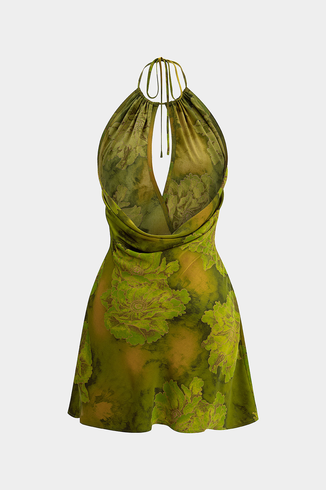 Lightweight Satin Floral Mini Dress