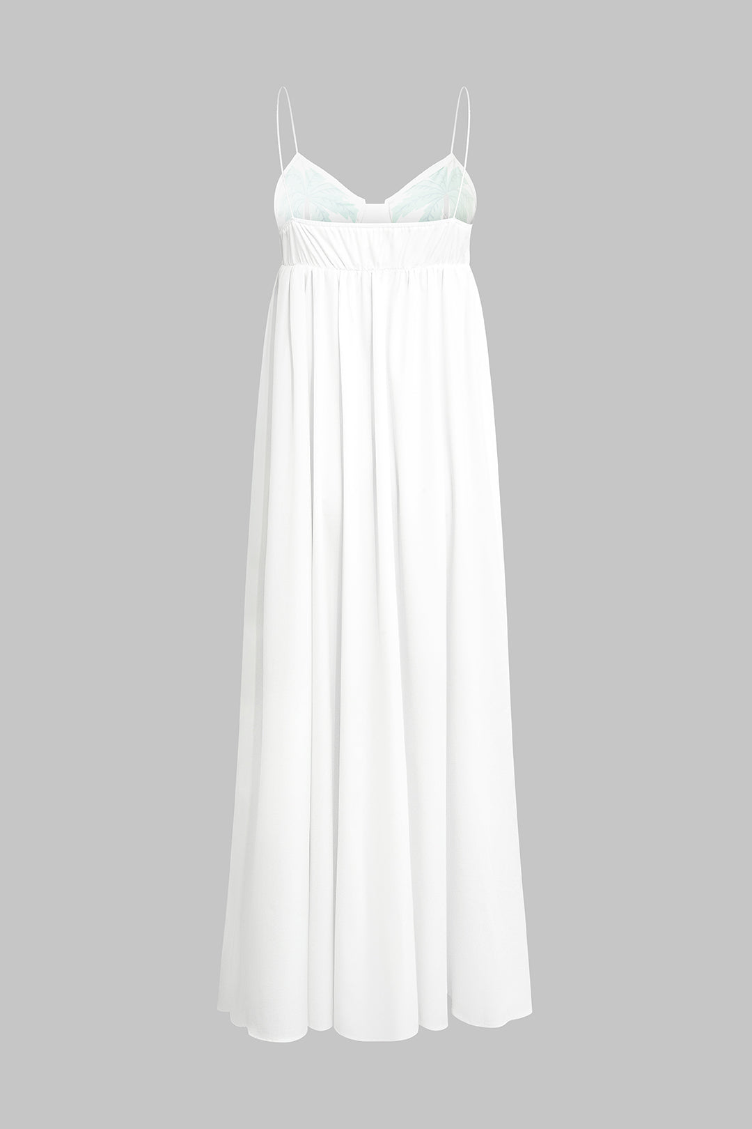 Lightweight Sleeveless Palm Print Midi Dress