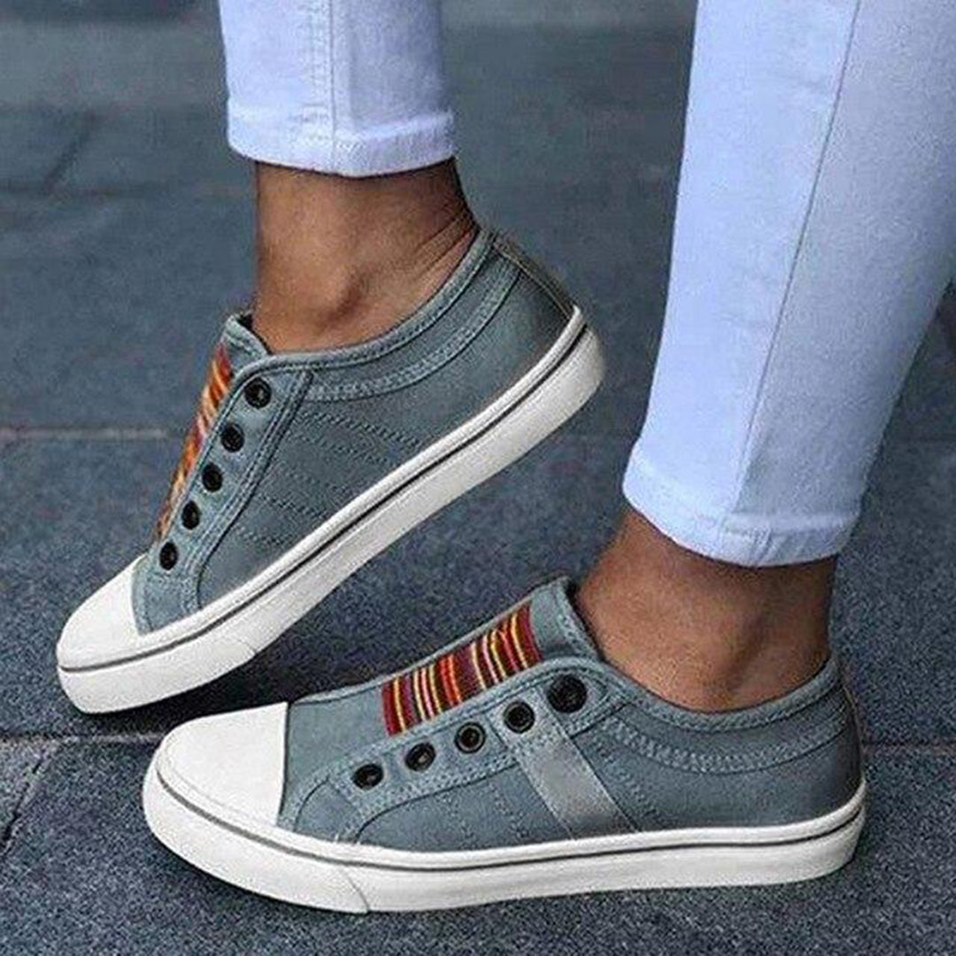 Lightweight Slip-On Sneakers with Stretchy Panels