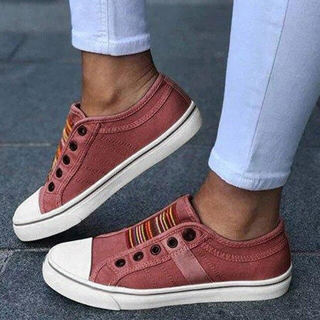 Lightweight Slip-On Sneakers with Stretchy Panels