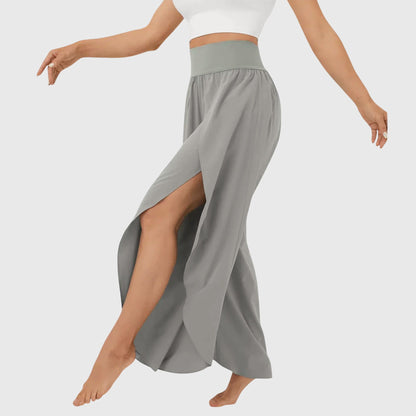 Lightweight Split Hem Wide Leg Trousers