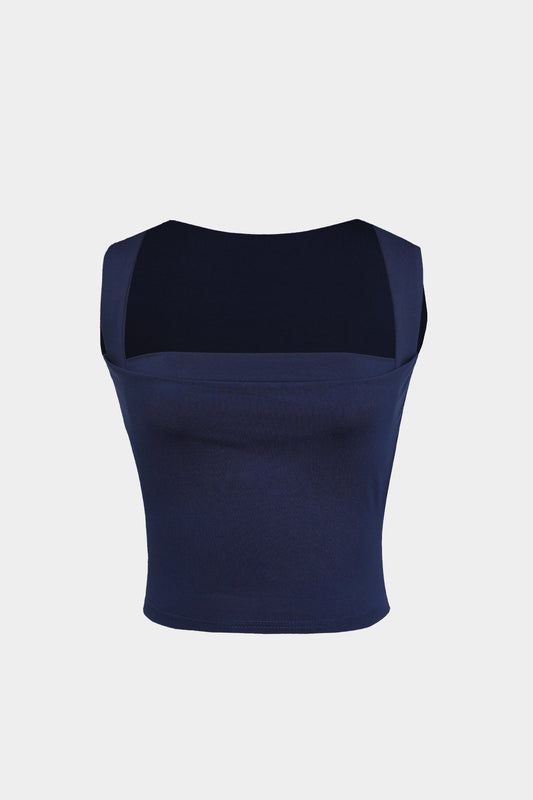 Lightweight Square Neck White Tank Top