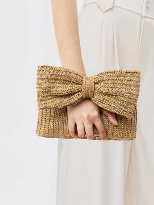 Lightweight Straw Bowknot Handbag