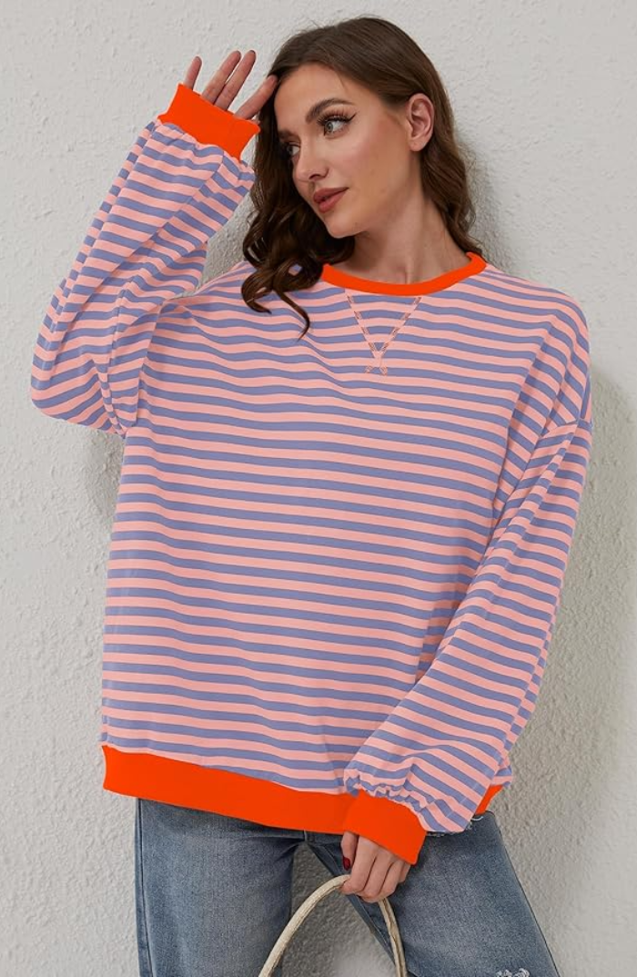 Lightweight Striped Long Sleeve Sweater