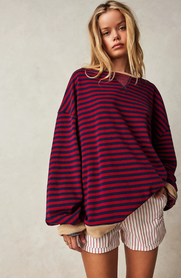 Lightweight Striped Long Sleeve Sweater