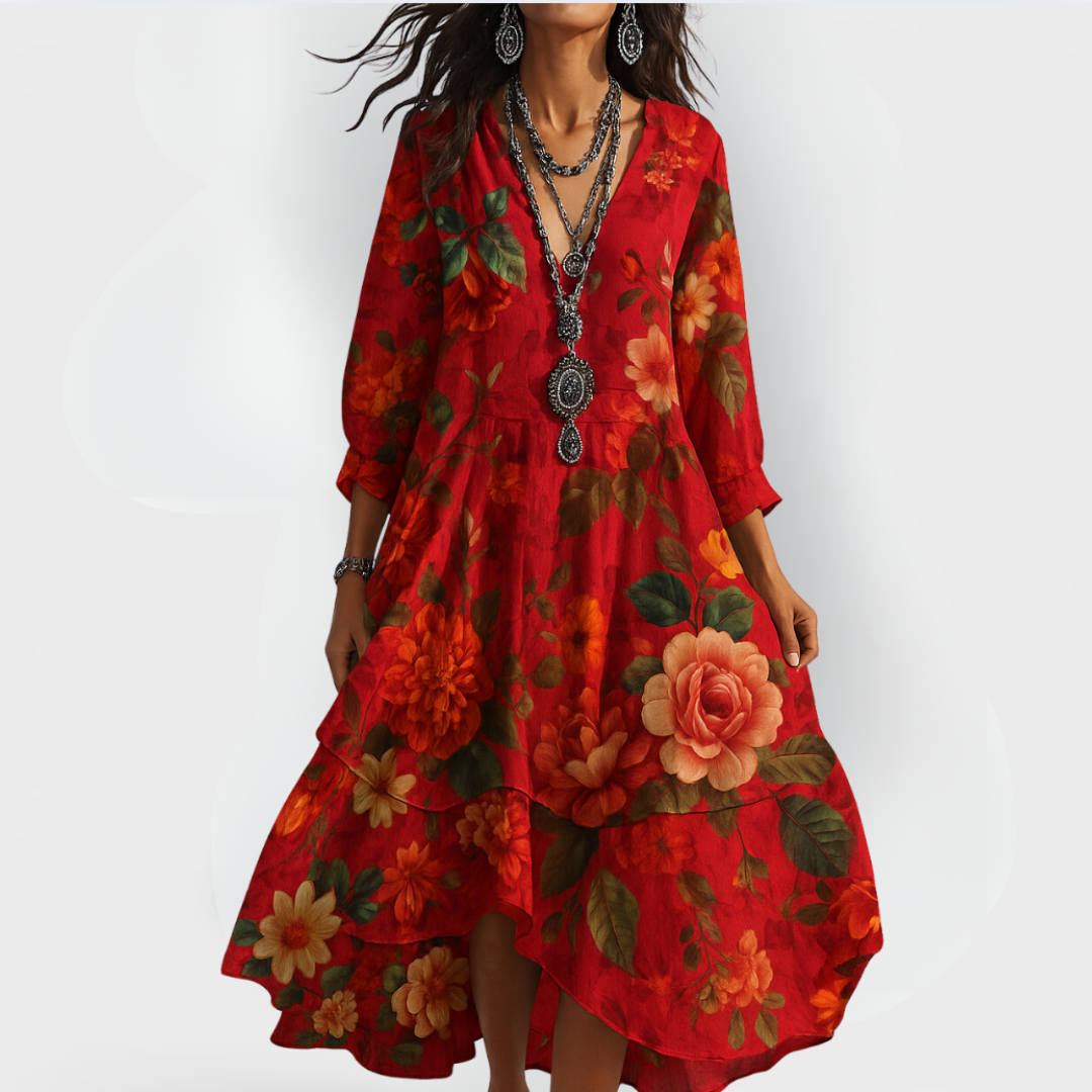 Lightweight V-Neck Cotton Summer Dress