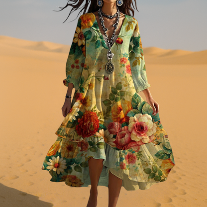 Lightweight V-Neck Cotton Summer Dress