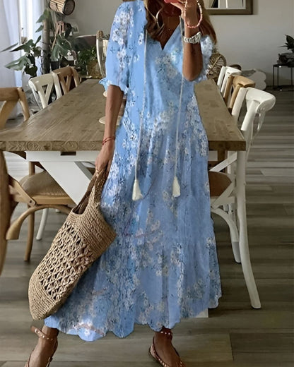 Lightweight V-Neck Flowing Summer Dress