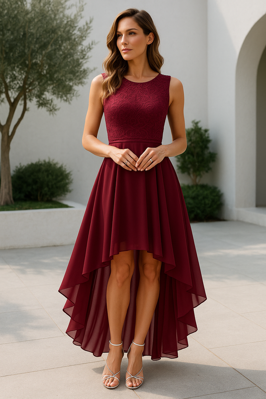 Lightweight V-Neck High-Low Dress