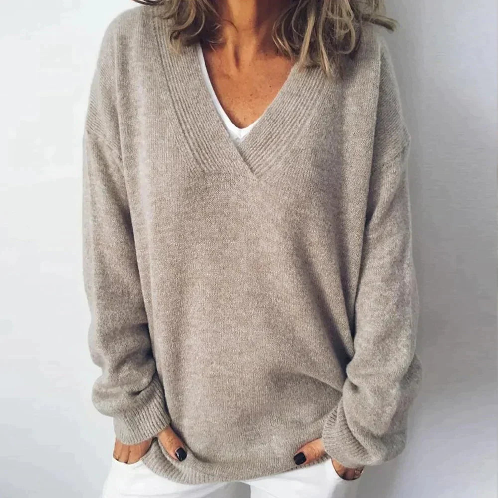 Lightweight V-Neck Knit Sweater