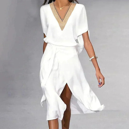 Lightweight V-Neck Midi Dress