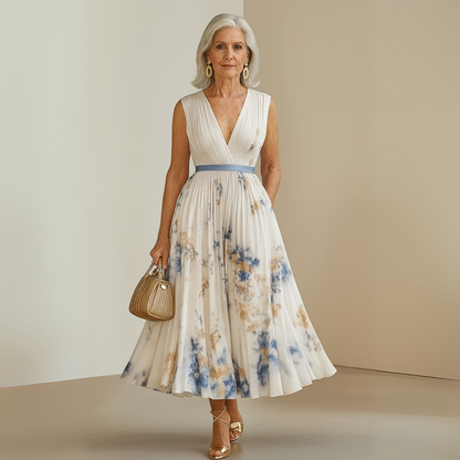 Lightweight V-Neck Printed Maxi Dress