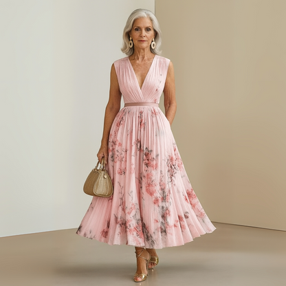 Lightweight V-Neck Printed Maxi Dress