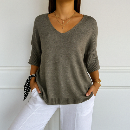 Lightweight V-Neck Relaxed Fit Women's Sweater