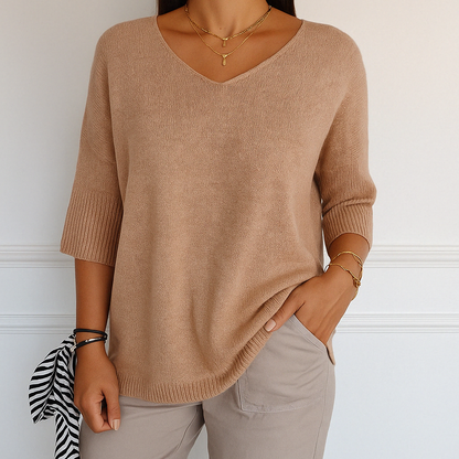 Lightweight V-Neck Relaxed Fit Women's Sweater