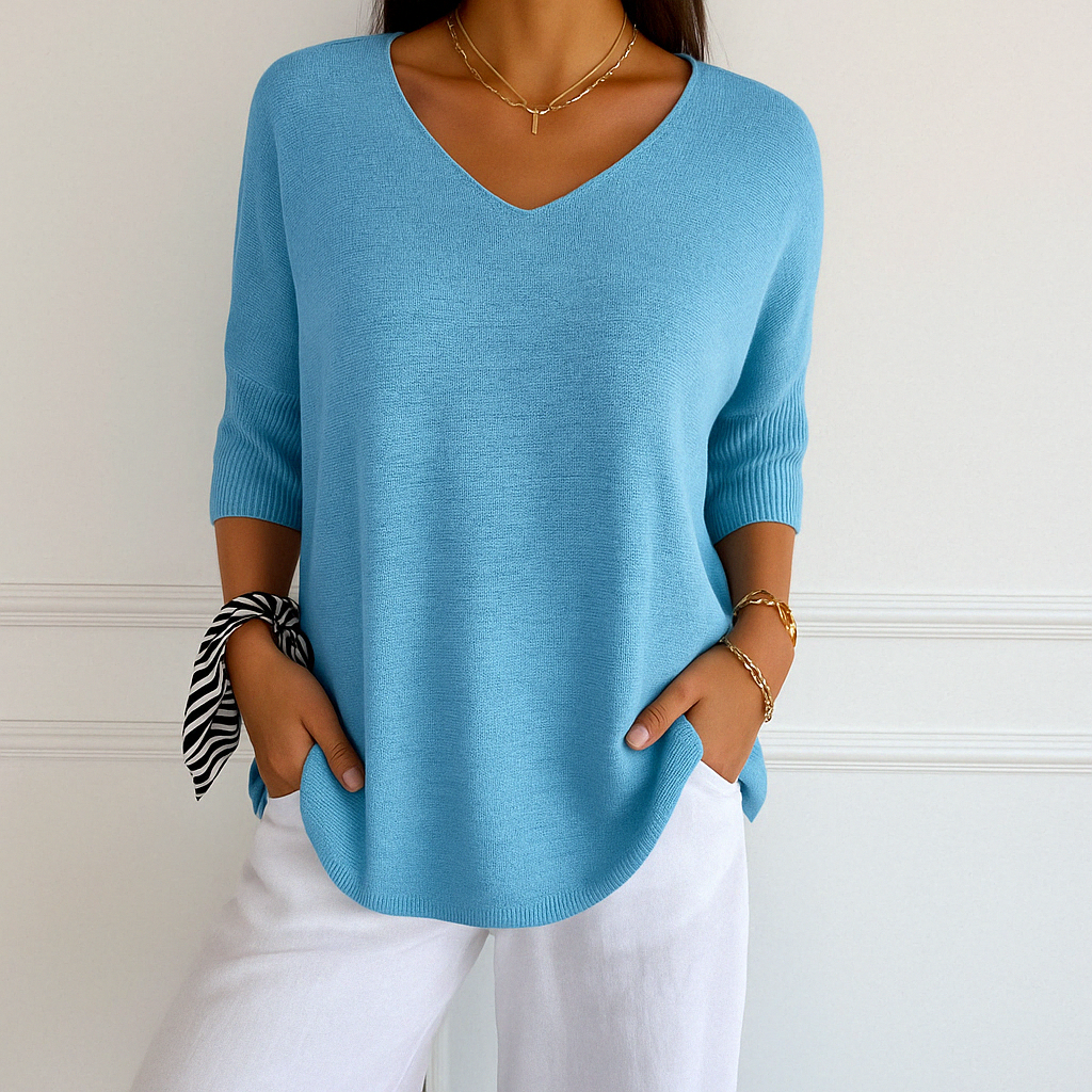 Lightweight V-Neck Relaxed Fit Women's Sweater