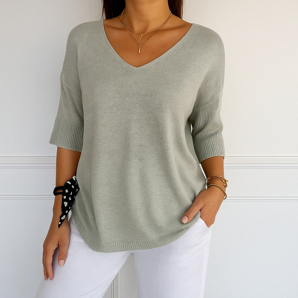 Lightweight V-Neck Relaxed Fit Women's Sweater