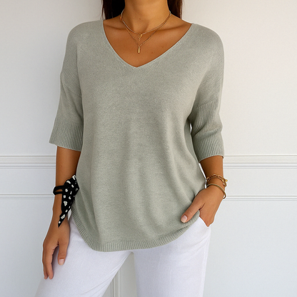 Lightweight V-Neck Relaxed Fit Women's Sweater