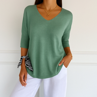 Lightweight V-Neck Relaxed Fit Women's Sweater