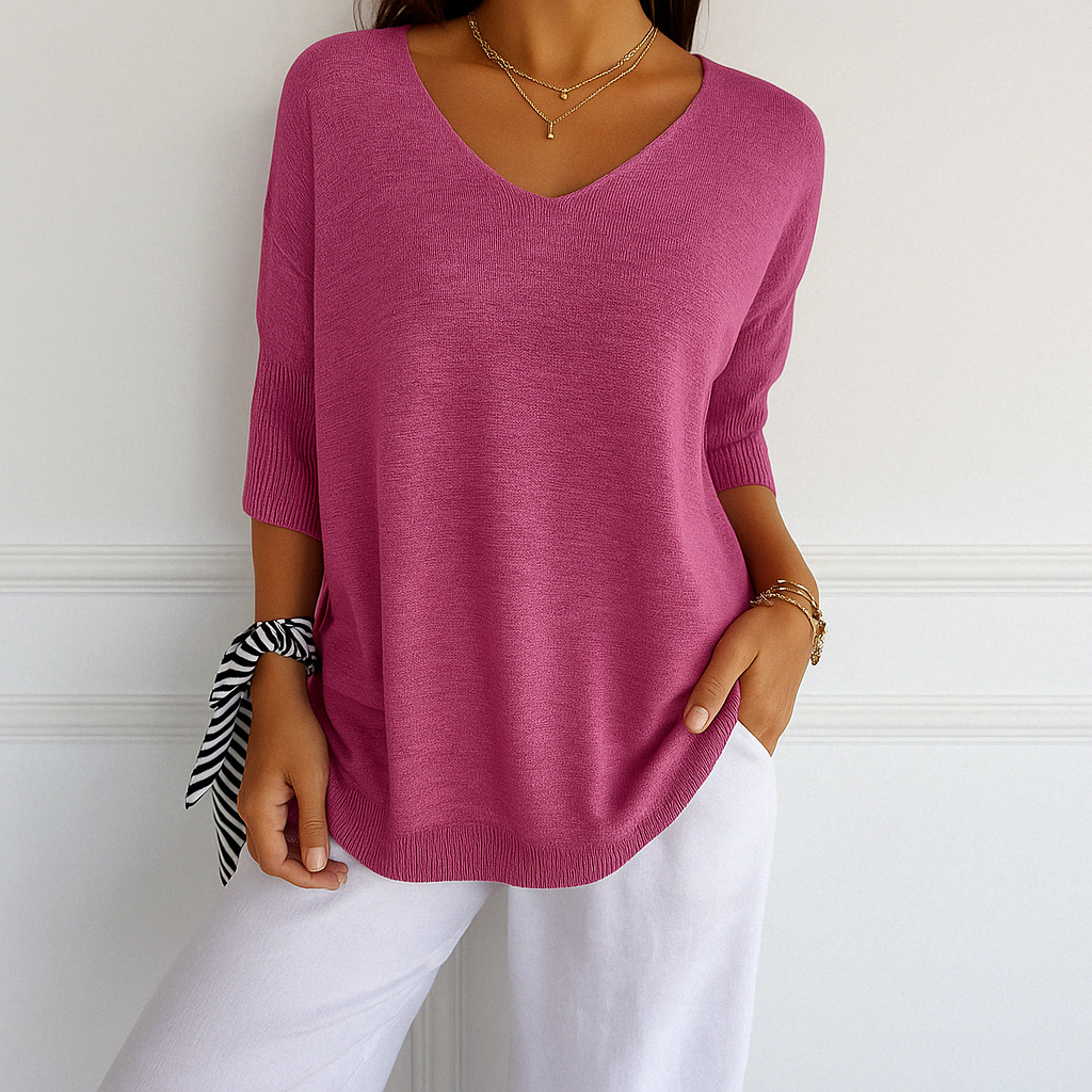 Lightweight V-Neck Relaxed Fit Women's Sweater