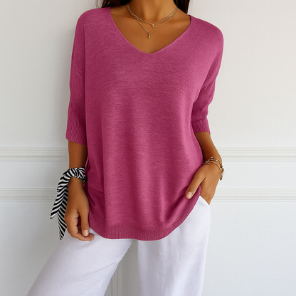 Lightweight V-Neck Relaxed Fit Women's Sweater