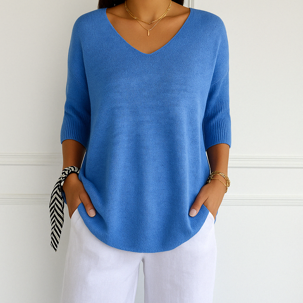 Lightweight V-Neck Relaxed Fit Women's Sweater