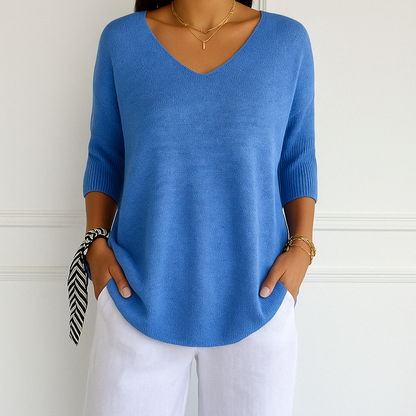 Lightweight V-Neck Relaxed Fit Women's Sweater