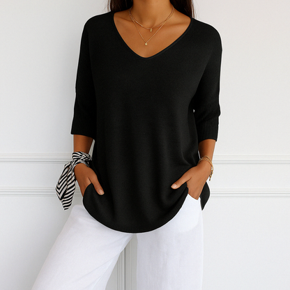 Lightweight V-Neck Relaxed Fit Women's Sweater