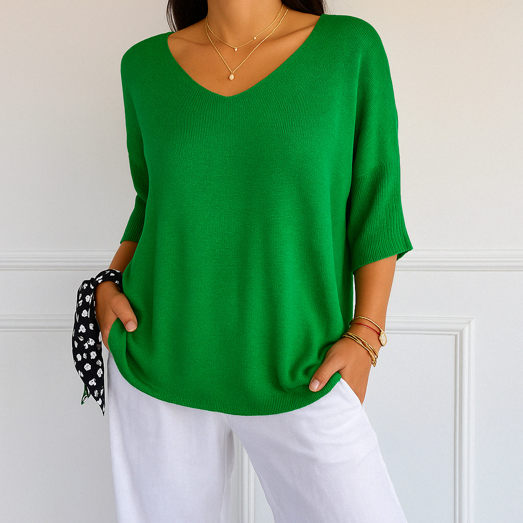 Lightweight V-Neck Relaxed Fit Women's Sweater