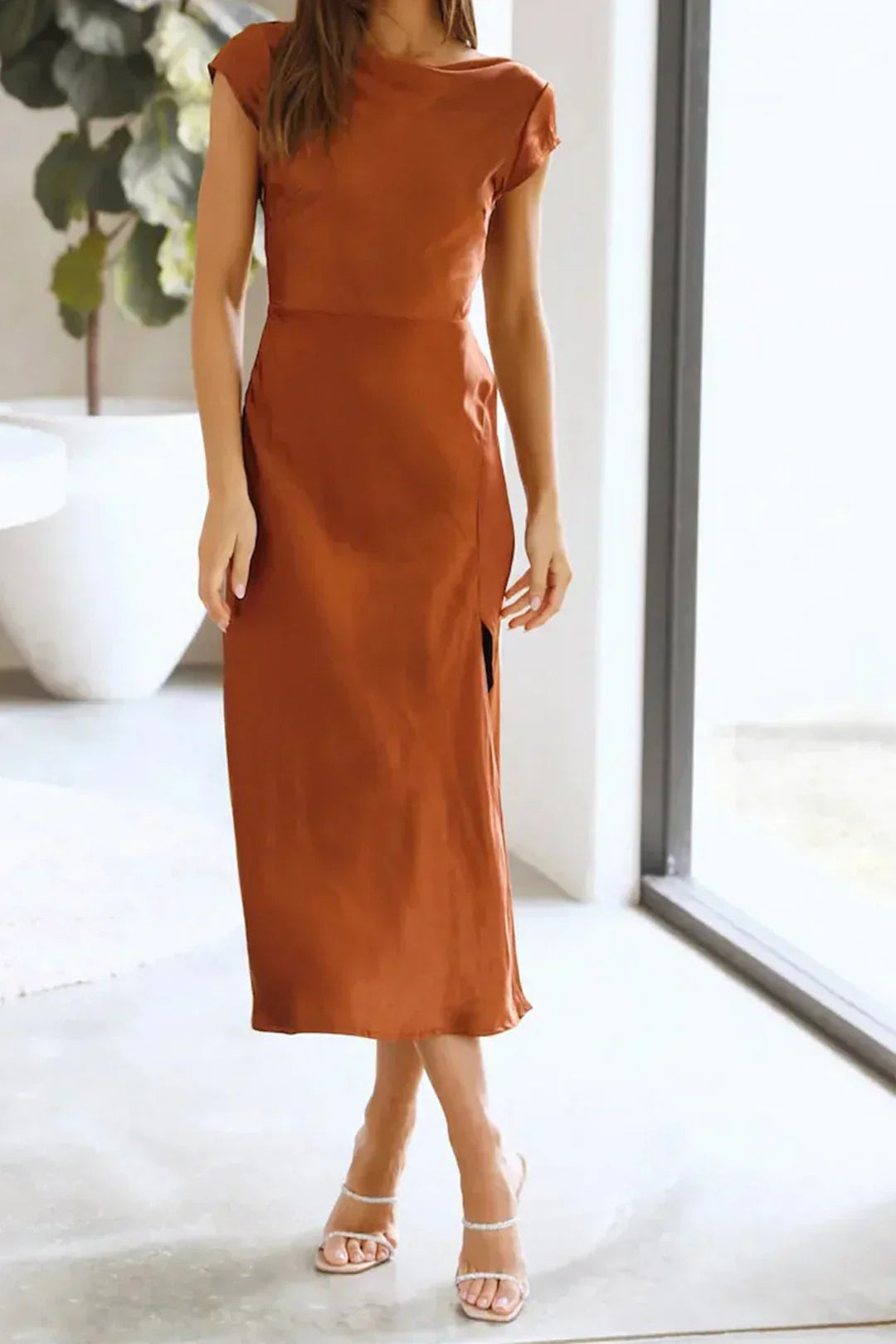 Lightweight Viscose Slip Midi Dress