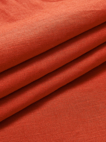 Linen Blend V-Neck Shift Dress