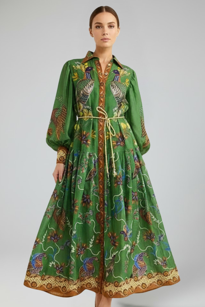 Long Sleeve V-Neck Maxi Dress